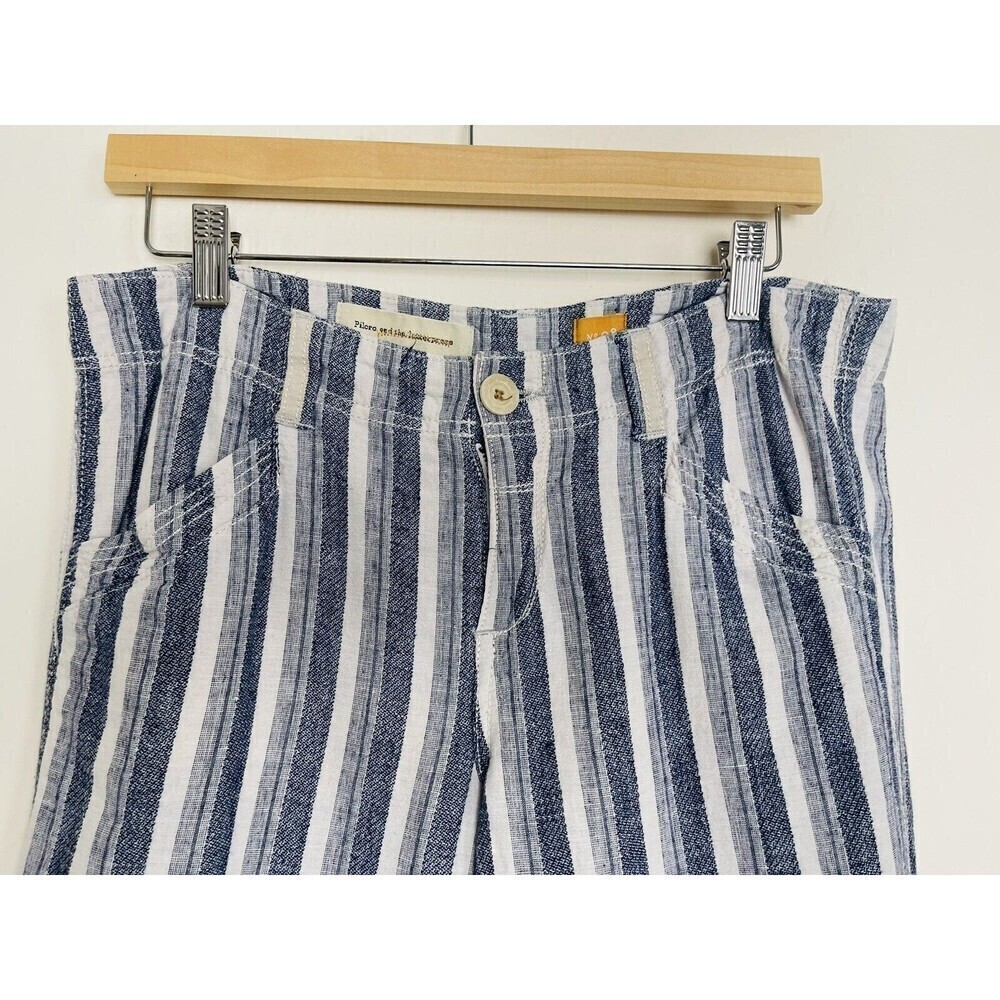 Pilcro and the Letterpress Women’s Size 8 Linen Blend Striped Cropped Pants - Picture 5 of 12